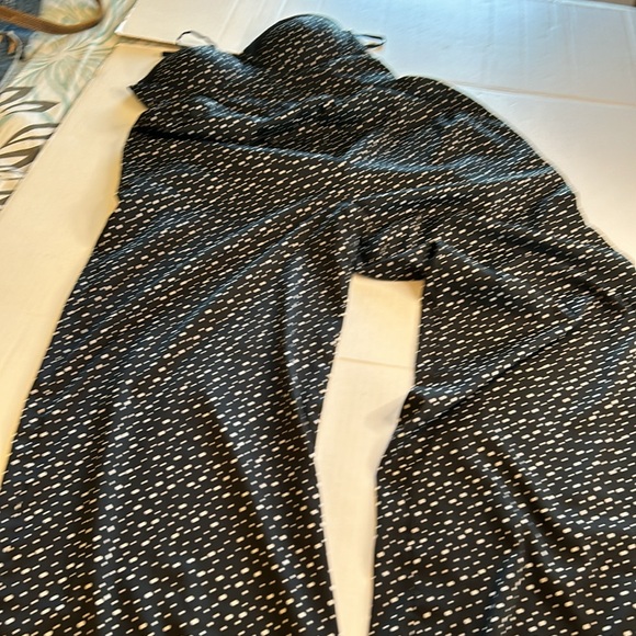 3/$25 Band of Gypsies Bustier Blk/Wht Fleck Wide Legs Spag Strap Jumpsuit. Sz M - Picture 5 of 12